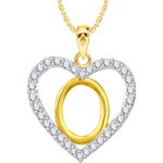 Buy Srikara Alloy Gold Plated CZ/AD Alphabet "O" in Heart Fashion Jewelry Pendant - SKP2279G - Purplle
