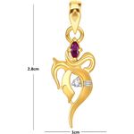Buy Srikara Alloy Gold Plated CZ / AD Sumukh Fashion Jewellery Pendant with Chain - SKP1608G - Purplle
