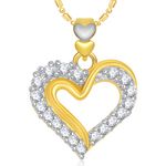 Buy Srikara Alloy Gold Plated CZ/AD Well Designed Heart Valentine Fashion Jewelry Pendant - SKP1857G - Purplle