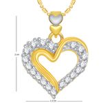 Buy Srikara Alloy Gold Plated CZ/AD Well Designed Heart Valentine Fashion Jewelry Pendant - SKP1857G - Purplle
