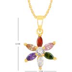 Buy Srikara Alloy Gold Plated CZ/AD Wonderful Flower Fashion Jewellery Pendant Chain - SKP2355G - Purplle