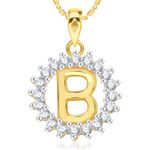 Buy Srikara Alloy Gold Plated CZ/AD Initial Letter B Fashion Jewellery Pendant Chain - SKP1948G - Purplle