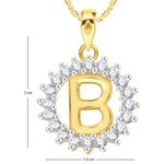 Buy Srikara Alloy Gold Plated CZ/AD Initial Letter B Fashion Jewellery Pendant Chain - SKP1948G - Purplle