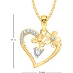 Buy Srikara Alloy Gold Plated CZ/AD Flower Heart Fashion Jewelry Pendant with Chain - SKP2564G - Purplle