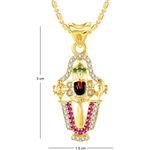Buy Srikara Alloy Gold Plated CZ/AD Tirupati Balaji Fashion Jewellery Pendant Chain - SKP2784G - Purplle