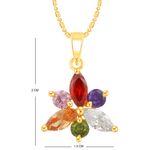 Buy Srikara Alloy Gold Plated CZ/AD Simple Flower Multicolor Fashion Jewelry Pendant - SKP2367G - Purplle