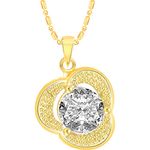 Buy Srikara Alloy Gold Plated CZ / AD Solitaire Fashion Jewellery Pendant with Chain - SKP2466G - Purplle