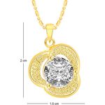 Buy Srikara Alloy Gold Plated CZ / AD Solitaire Fashion Jewellery Pendant with Chain - SKP2466G - Purplle