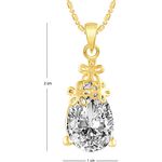 Buy Srikara Alloy Gold Plated CZ/AD Three Flower Solitaire Fashion Jewelry Pendant - SKP2469G - Purplle