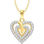 Buy Srikara Alloy Gold Plated CZ/AD Double Heart Fashion Jewelry Pendant with Chain - SKP2560G - Purplle