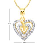 Buy Srikara Alloy Gold Plated CZ/AD Double Heart Fashion Jewelry Pendant with Chain - SKP2560G - Purplle
