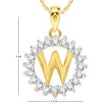 Buy Srikara Alloy Gold Plated CZ/AD Initial Letter W Fashion Jewellery Pendant Chain - SKP1969G - Purplle