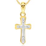 Buy Srikara Alloy Gold Plated CZ / AD The Holy Cross Fashion Jewellery Pendant Chain - SKP2041G - Purplle
