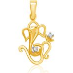 Buy Srikara Alloy Gold Plated CZ / AD Om Ganesh Fashion Jewellery Pendant with Chain - SKP1523G - Purplle