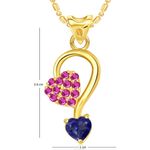 Buy Srikara Alloy Gold Plated CZ/AD Double Heart Valentine Fashion Jewelry Pendant - SKP1804G - Purplle