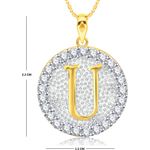 Buy Srikara Alloy Gold Plated CZ/AD Initial Letter U Fashion Jewellery Pendant Chain - SKP2203G - Purplle