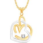 Buy Srikara Alloy Gold Plated CZ/AD Heart With Om Fashion Jewelry Pendant with Chain - SKP2215G - Purplle