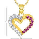 Buy Srikara Alloy Gold Plated CZ/AD Well Designed Heart Valentine Fashion Jewelry Pendant - SKP1903G - Purplle