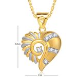 Buy Srikara Alloy Gold Plated CZ / AD Stone in Heart Fashion Jewellery Pendant Chain - SKP1465G - Purplle
