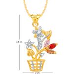 Buy Srikara Alloy Gold Plated CZ / AD Flowerpot Fashion Jewellery Pendant with Chain - SKP2410G - Purplle