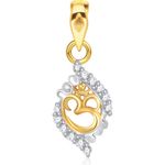 Buy Srikara Alloy Gold Plated CZ / AD Om Fashion Jewellery Pendant with Chain - SKP1606G - Purplle