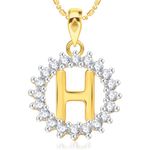Buy Srikara Alloy Gold Plated CZ/AD Initial Letter H Fashion Jewellery Pendant Chain - SKP1954G - Purplle