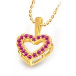 Buy Srikara Alloy Gold Plated CZ/AD Sparkle Heart Valentine Fashion Jewelry Pendant - SKP1933G - Purplle