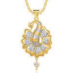 Buy Srikara Alloy Gold Plated CZ/AD Admirable Mayur Fashion Jewellery Pendant Chain - SKP1455G - Purplle