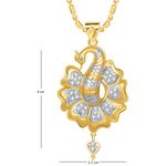 Buy Srikara Alloy Gold Plated CZ/AD Admirable Mayur Fashion Jewellery Pendant Chain - SKP1455G - Purplle