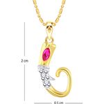 Buy Srikara Alloy Gold Plated CZ Ganesh Initial Letter "V" Fashion Jewellery Pendant - SKP2257G - Purplle