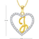 Buy Srikara Alloy Gold Plated CZ/AD Alphabet "J" in Heart Fashion Jewelry Pendant - SKP2274G - Purplle