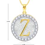 Buy Srikara Alloy Gold Plated CZ/AD Initial Letter Z Fashion Jewellery Pendant Chain - SKP2208G - Purplle