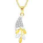 Buy Srikara Alloy Gold Plated CZ / AD Leafy Fashion Jewellery Pendant with Chain - SKP2571G - Purplle