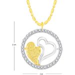 Buy Srikara Alloy Gold Plated CZ/AD Double Heart Fashion Jewelry Pendant with Chain - SKP2664G - Purplle