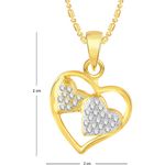 Buy Srikara Alloy Gold Plated CZ / AD Two Heart Fashion Jewellery Pendant with Chain - SKP2522G - Purplle