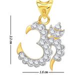 Buy Srikara Alloy Gold Plated CZ / AD Om Fashion Jewellery Pendant with Chain - SKP1453G - Purplle