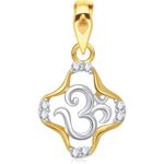Buy Srikara Alloy Gold Plated CZ / AD Om Fashion Jewellery Pendant with Chain - SKP1614G - Purplle