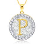 Buy Srikara Alloy Gold Plated CZ/AD Initial Letter P Fashion Jewellery Pendant Chain - SKP2198G - Purplle