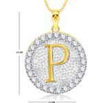 Buy Srikara Alloy Gold Plated CZ/AD Initial Letter P Fashion Jewellery Pendant Chain - SKP2198G - Purplle