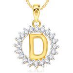 Buy Srikara Alloy Gold Plated CZ/AD Initial Letter D Fashion Jewellery Pendant Chain - SKP1950G - Purplle