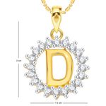 Buy Srikara Alloy Gold Plated CZ/AD Initial Letter D Fashion Jewellery Pendant Chain - SKP1950G - Purplle