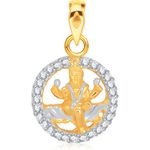 Buy Srikara Alloy Gold Plated CZ / AD Saraswati Fashion Jewellery Pendant with Chain - SKP1560G - Purplle