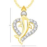 Buy Srikara Alloy Gold Plated CZ Dolphin in Heart Valentine Fashion Jewelry Pendant - SKP1912G - Purplle