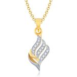 Buy Srikara Alloy Gold Plated CZ/AD Well Crafted Fashion Jewelry Pendant with Chain - SKP1074G - Purplle