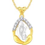 Buy Srikara Alloy Gold Plated CZ / AD Ganesh Fashion Jewellery Pendant with Chain - SKP2762G - Purplle