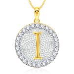 Buy Srikara Alloy Gold Plated CZ/AD Initial Letter I Fashion Jewellery Pendant Chain - SKP2191G - Purplle