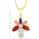 Buy Srikara Alloy Gold Plated CZ/AD Simple Flower Multicolor Fashion Jewelry Pendant - SKP2368G - Purplle