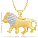Buy Srikara Alloy Gold Plated CZ / AD Lion Fashion Jewellery Pendant with Chain - SKP2213G - Purplle