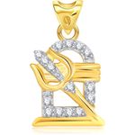 Buy Srikara Alloy Gold Plated CZ/AD Shivling Trishul Fashion Jewellery Pendant Chain - SKP1892G - Purplle