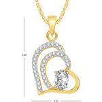 Buy Srikara Alloy Gold Plated CZ / AD Heart Fashion Jewellery Pendant with Chain - SKP2521G - Purplle